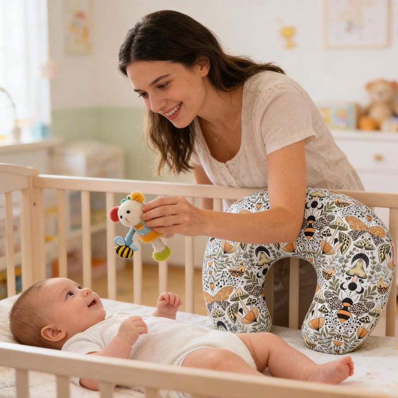 Winmany Baby Nursing Pillow Cover Newborn Removable Breastfeeding Pillowcover Cute Pattern Girls Boys Nursing Pillowcase for Breast and Bottole Feeding - Image 5